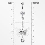 Sparkle Flutter Butterfly Belly Button Ring-Clear