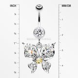 Luminous Butterfly Glam Belly Button Ring-Clear