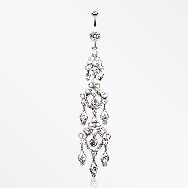 Majestic Chandelier Belly Ring-Clear
