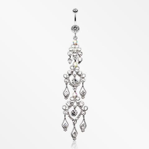 Majestic Chandelier Belly Ring-Clear