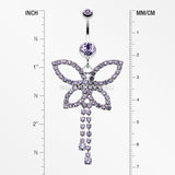 Classic Butterfly Sparkle Belly Ring-Tanzanite