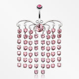 Sparkling Curtain Chandelier Belly Ring-Light Pink