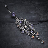 Classic Chandelier Sparkle Belly Ring-Tanzanite