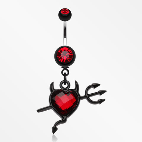 Cruela's Heart Belly Button Ring-Red