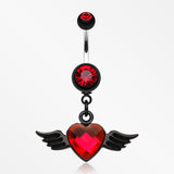 Dark Love Angel Belly Button Ring-Red