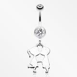 First Kiss Belly Button Ring-Clear