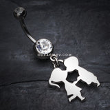 First Kiss Belly Button Ring-Clear