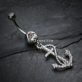 Glistening Gem Anchor Dock Belly Button Ring-Clear