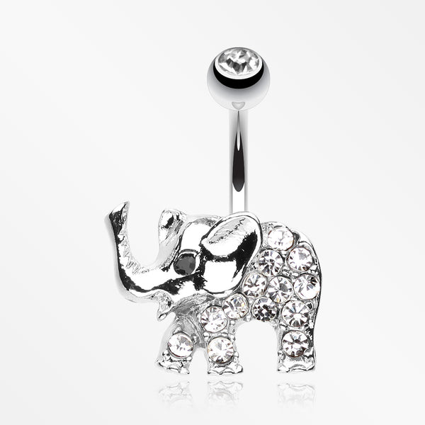 Elephant Walk Belly Button Ring-Clear