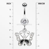 Butterfly Delight Belly Button Ring-Clear