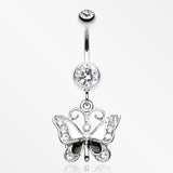 Butterfly Delight Belly Button Ring-Clear