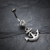 Anchor Dock Belly Button Ring-Clear