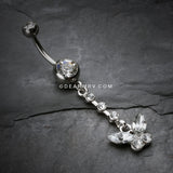 Butterfly Sparkly Belly Button Ring-Clear