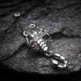 Dangling Scorpion Belly Button Ring-Clear