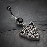 Black Onyx Panther Belly Button Ring-Black