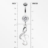 Lovely G Clef Music Note Belly Button Ring-Clear