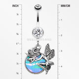 Opal Mystique Fairy Belly Button Ring-Clear