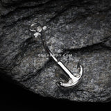 Classic Anchor Dock Belly Button Ring-Clear