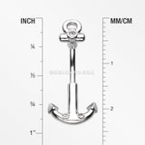 Classic Anchor Dock Belly Button Ring-Clear