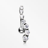 Grand Journey Sparkle Reverse Belly Button Ring-Clear