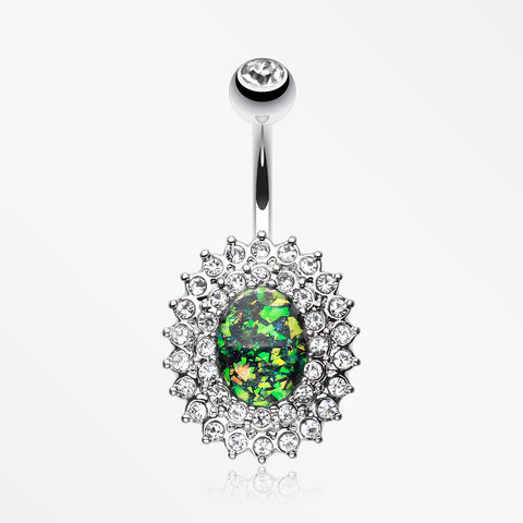 Radiant Opal Sparkle Belly Button Ring-Clear