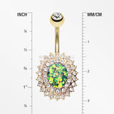 Golden Radiant Opal Sparkle Belly Button Ring-Clear