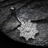 Flower Enchant Belly Button Ring -Clear