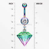 Colorline Urban Iridescent Diamond Belly Button Ring-Rainbow/Clear