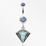 Urban Iridescent Diamond Belly Button Ring-Aurora Borealis