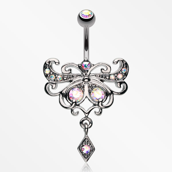 Butterfly Glorieux Belly Button Ring-Aurora Borealis