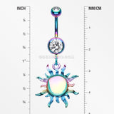 Colorline Iridescent Blazing Sun Belly Button Ring-Rainbow/Clear