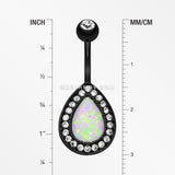 Colorline Opal Avice Belly Button Ring-Black/Clear