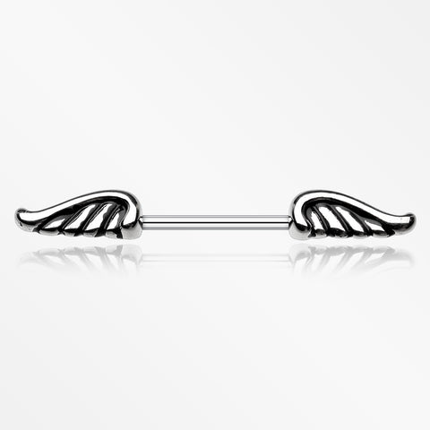 A Pair of Angel Wing Nipple Barbell Ring-Steel