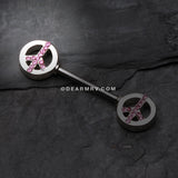 A Pair of Bling Peace Nipple Barbell Ring-Pink