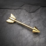A Pair of Golden Classic Arrow Nipple Barbell-Gold