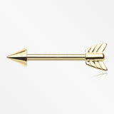 A Pair of Golden Classic Arrow Nipple Barbell-Gold