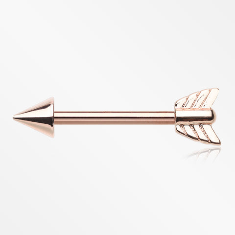 A Pair of Rose Gold Classic Arrow Nipple Barbell-Rose Gold