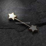A Pair of Golden Star Nipple Barbell Ring-Gold