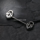 A Pair of Dainty Heart Lock Nipple Barbell Ring-Steel