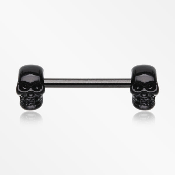 A Pair of Blackline Apocalyptic Skull Nipple Barbell Ring-Black