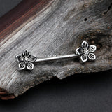 A Pair of Antique Wildflower Nipple Barbell