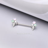 A Pair of Adorable Mixed Flavor Ice Cream Cone Nipple Barbell-Clear/Rose Water Opal/Aqua