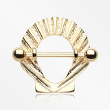 Golden Ariel Seashell Nipple Shield Ring-Gold