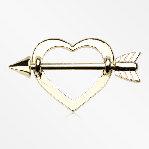 Golden Cupid's Heart Nipple Shield Ring-Gold