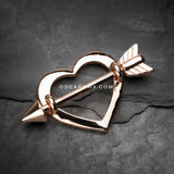 Rose Gold Cupid's Heart Nipple Shield Ring-Rose Gold