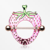 Rose Gold Strawberry Nipple Shield Ring-Pink