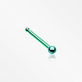 Colorline Ball Top Basic Nose Stud Ring-Green