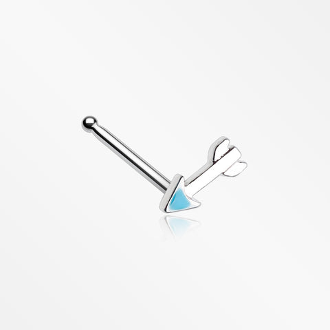 Classic Dainty Arrow Nose Stud Ring-Teal