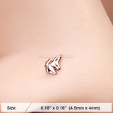 Rose Gold Unicorn Stay Magical Nose Stud Ring