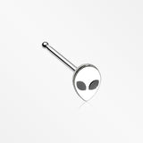 Retro Alien Head Nose Stud Ring-Steel